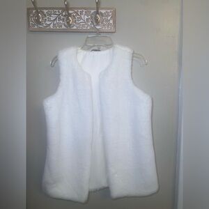 White Faux Fur Vest